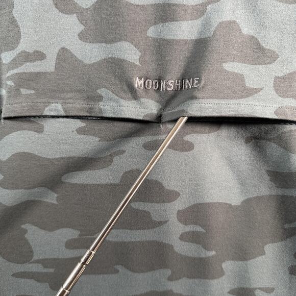 Moonshine Polo Shirt Mens XL Gray Green Camo Stretch Performance Golf Vented - Picture 5 of 12